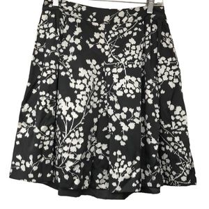 Anthropologie Floral Pattern Silk Skirt